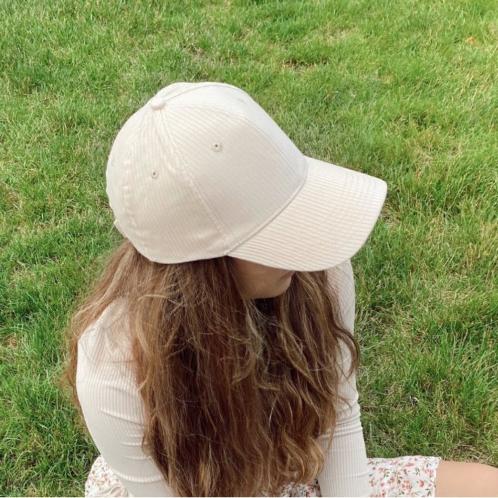Hair By Pen X Best Beanies Ribbed Cap Cream Adjustable OS NWOT